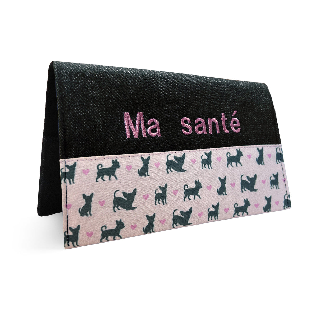 Protège carnet de santé personnalisé Lolikö Chihuahua rose