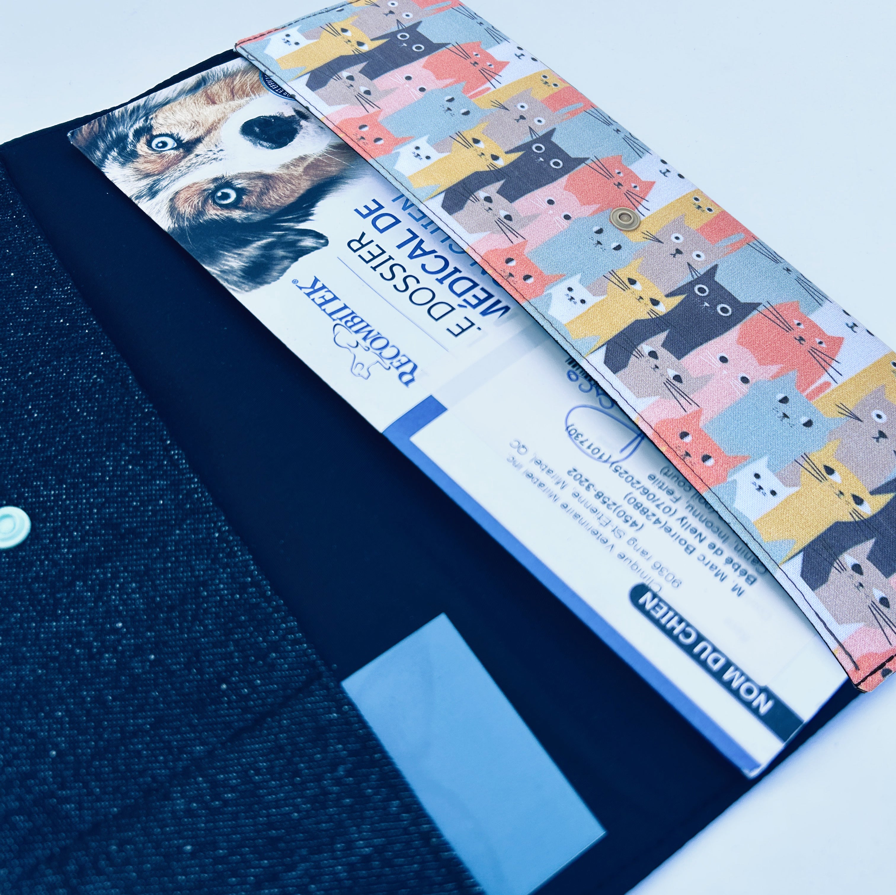 Protège carnet vétérinaire personnalisé Lolikö Chat multi