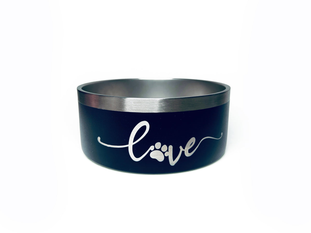 Black personalized bowl