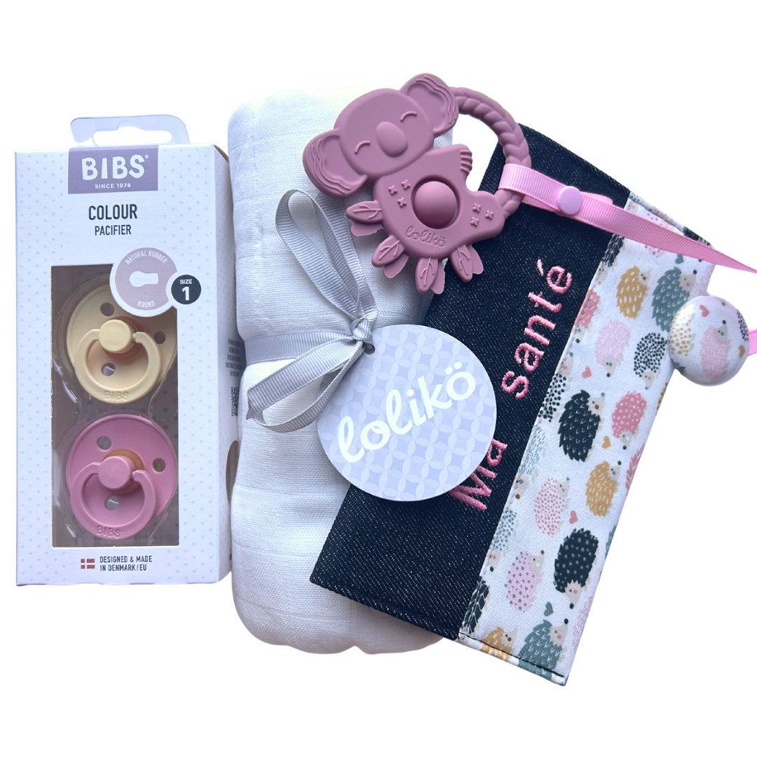 Ensemble cadeau personnalisé de naissance hérisson
