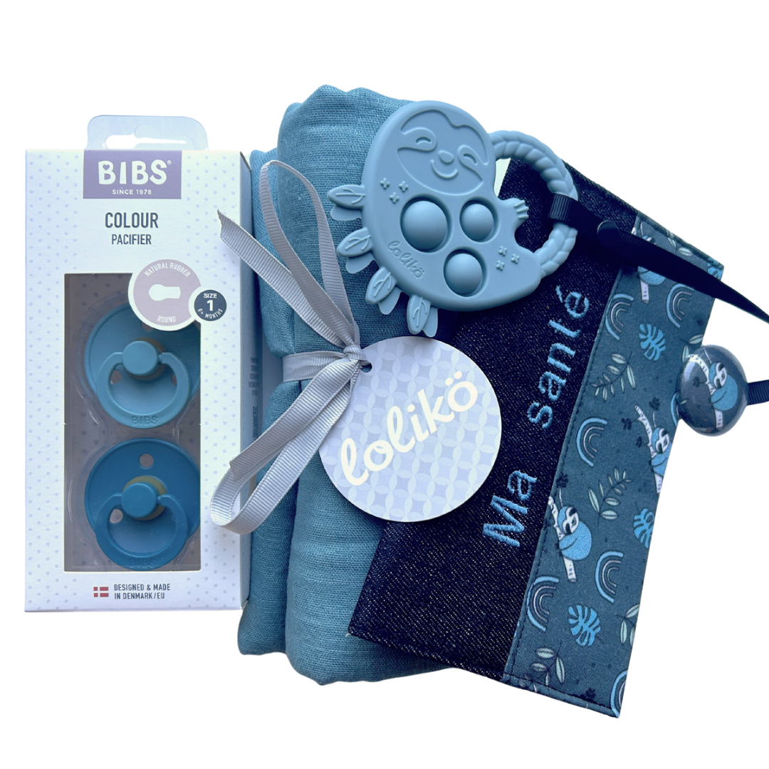Ensemble cadeau personnalisé de naissance paresseux