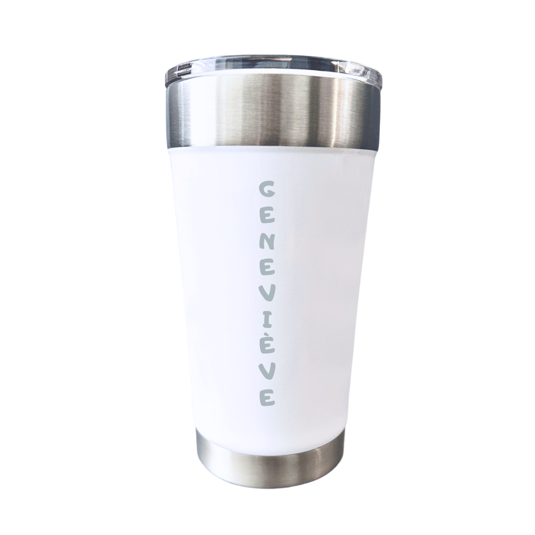 Tasse à café blanche personnalisée 16oz