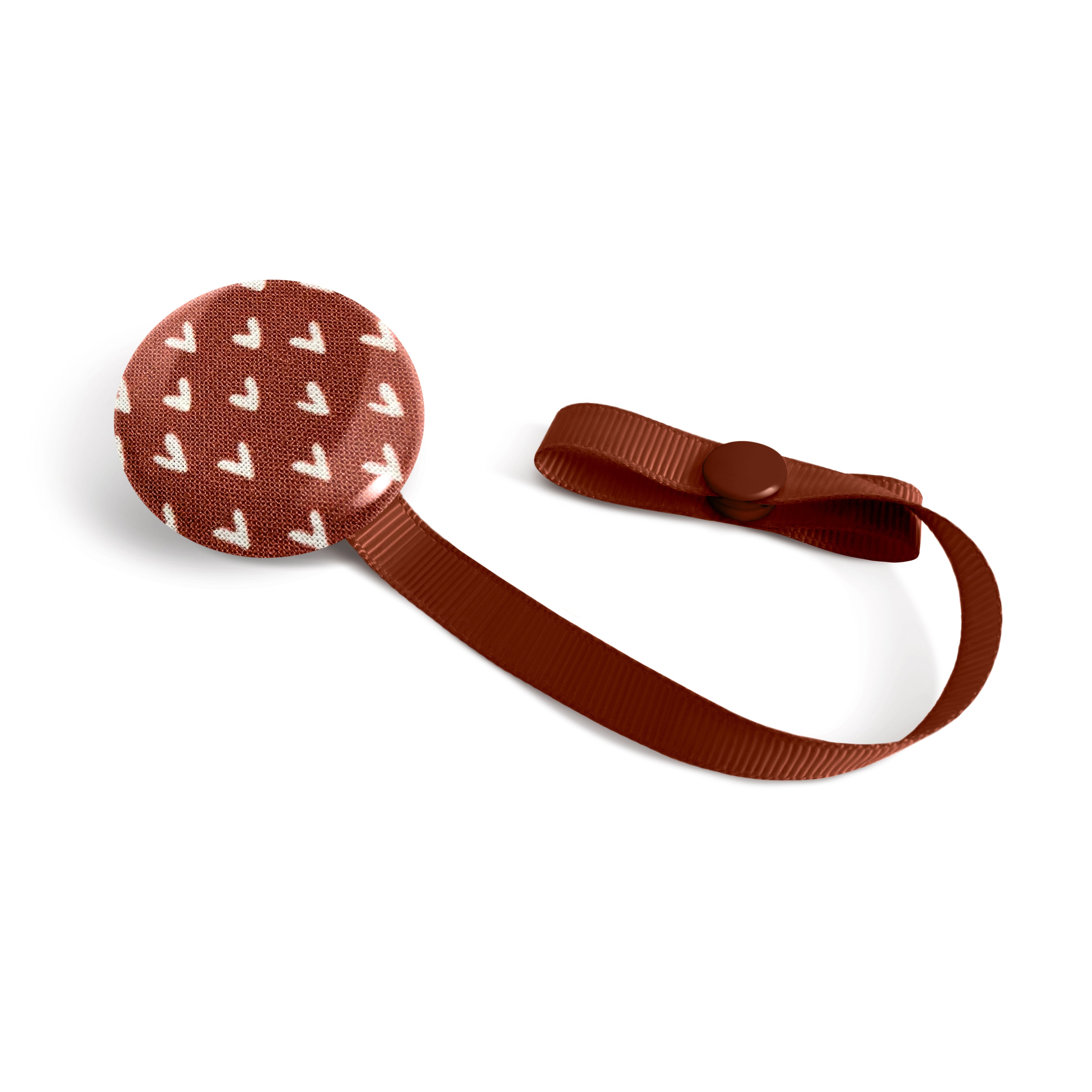 Lolikö Brown Heart Pacifier Clip