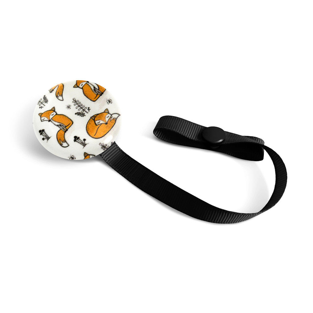 Lolikö Orange Fox Pacifier Clip (pattern: Caja_design)