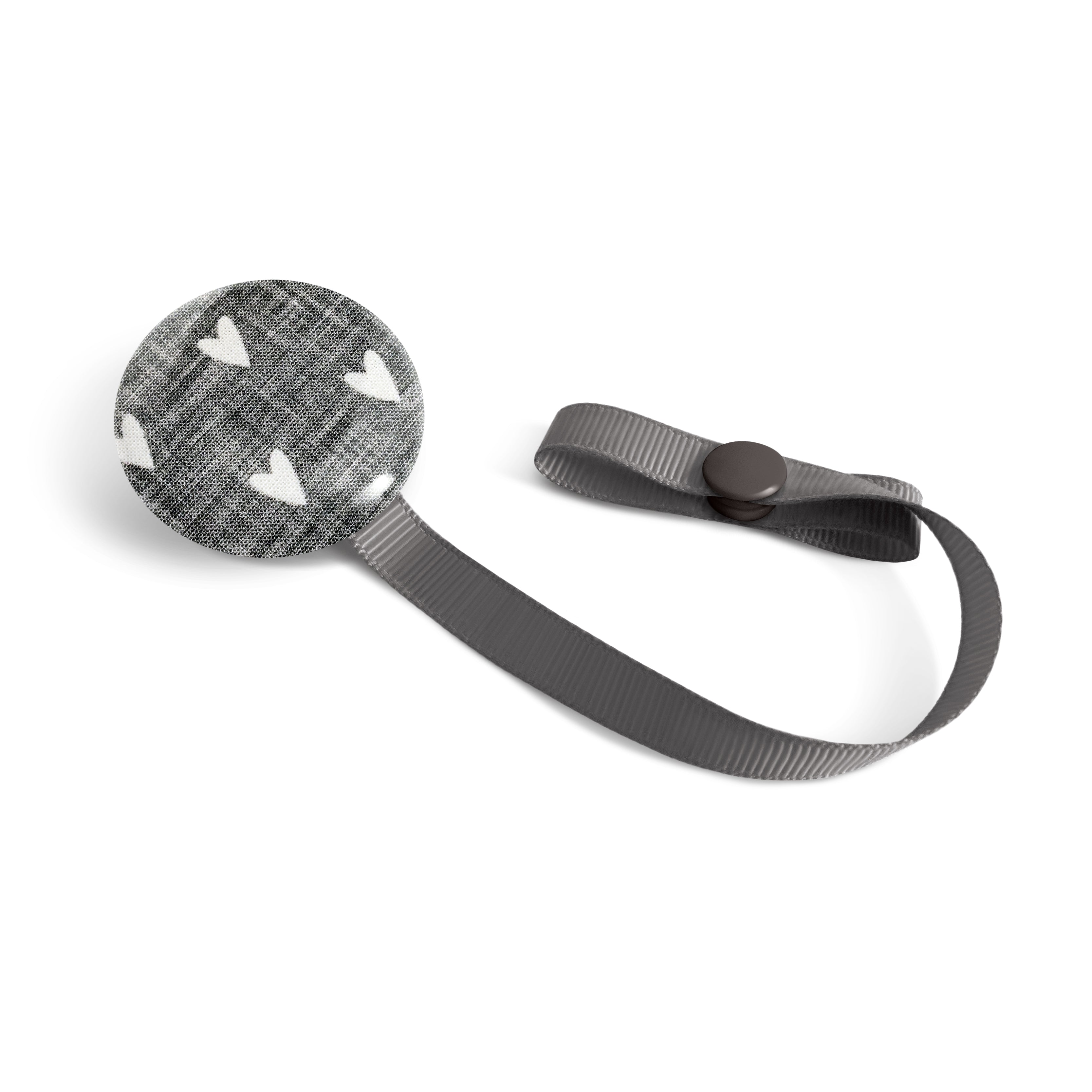 Lolikö Grey Heart Pacifier Clip