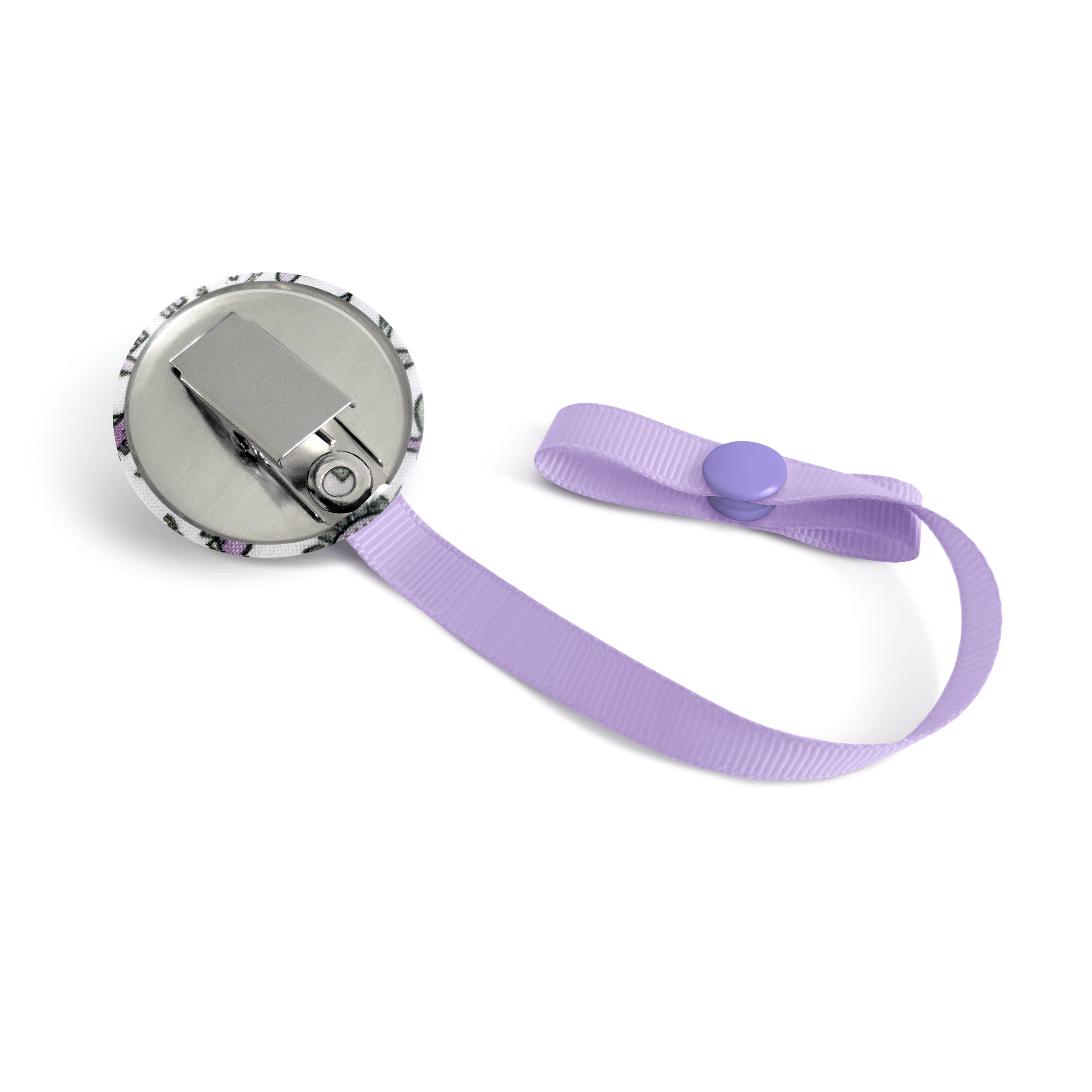 Lolikö Dino lilac pacifier clip (pattern: Caja_design)