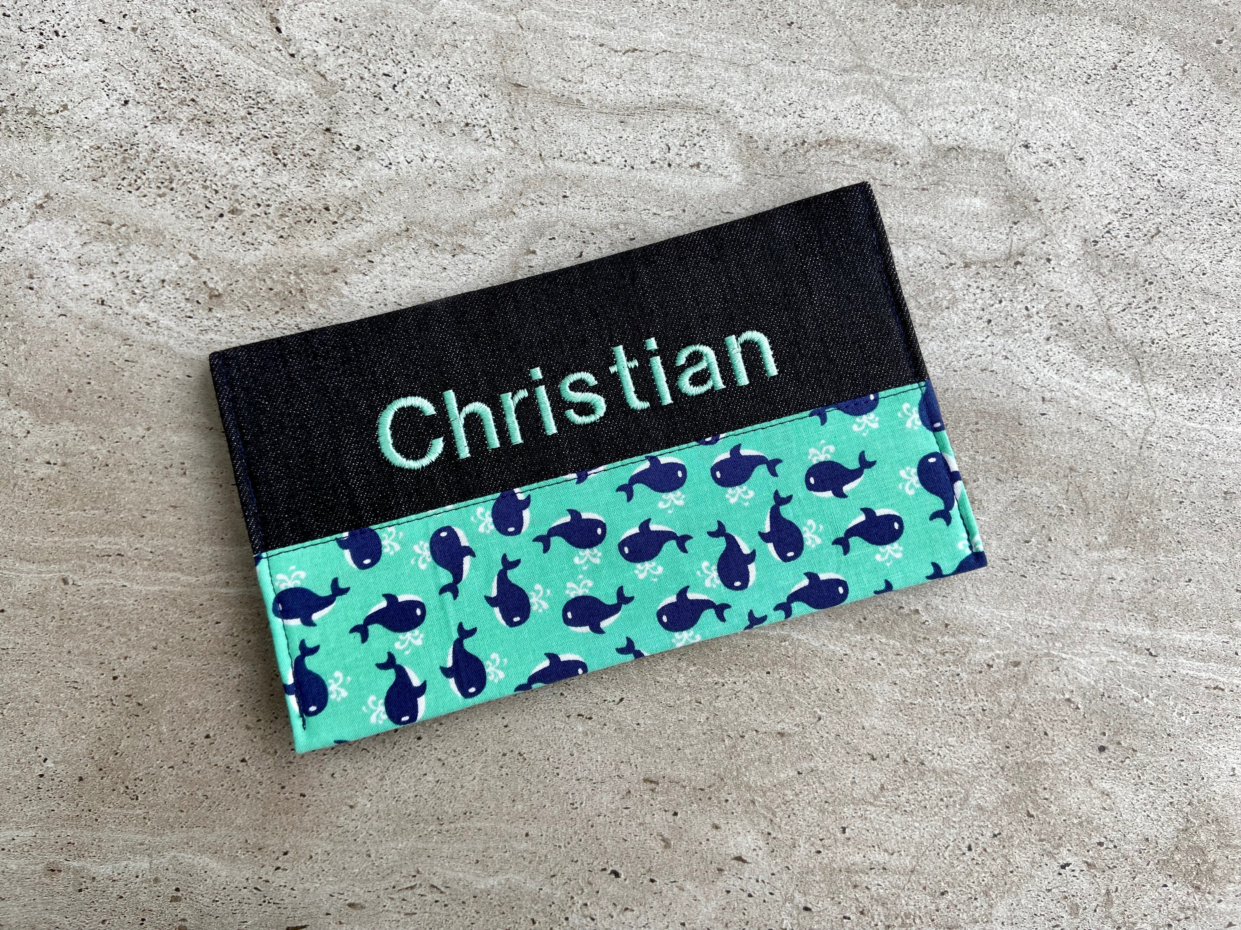 CHRISTIAN embroidered notebook cover as is