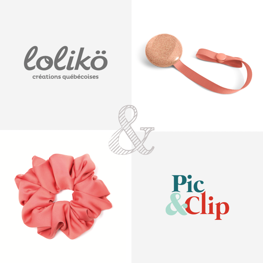 Coral scrunchie duo