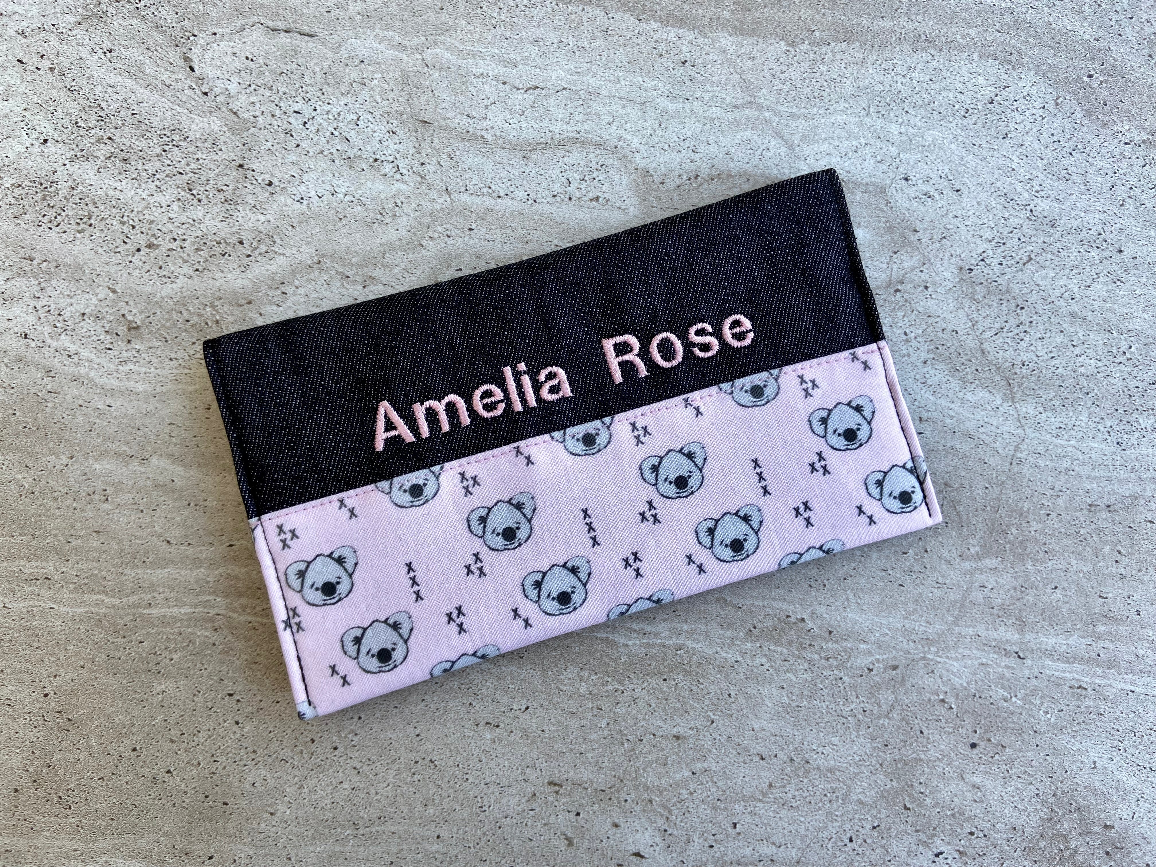 AMELIA ROSE embroidered notebook cover as is