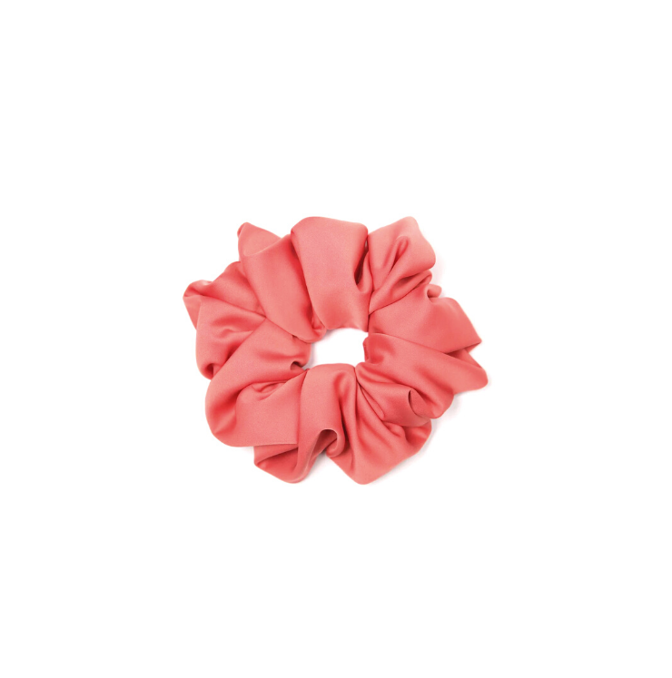 Coral scrunchie duo