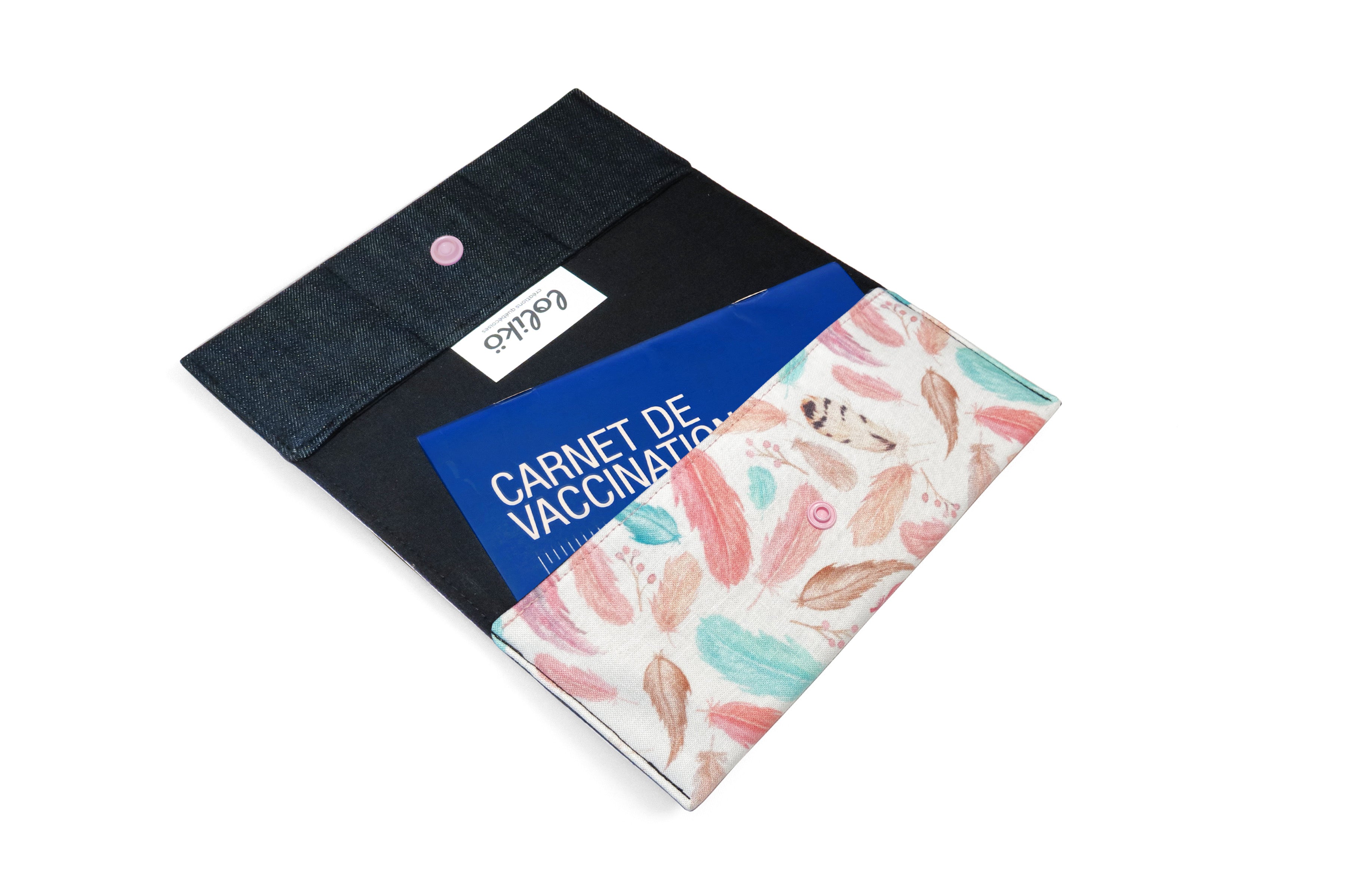 Protège carnet de santé Lolikö Plume rose